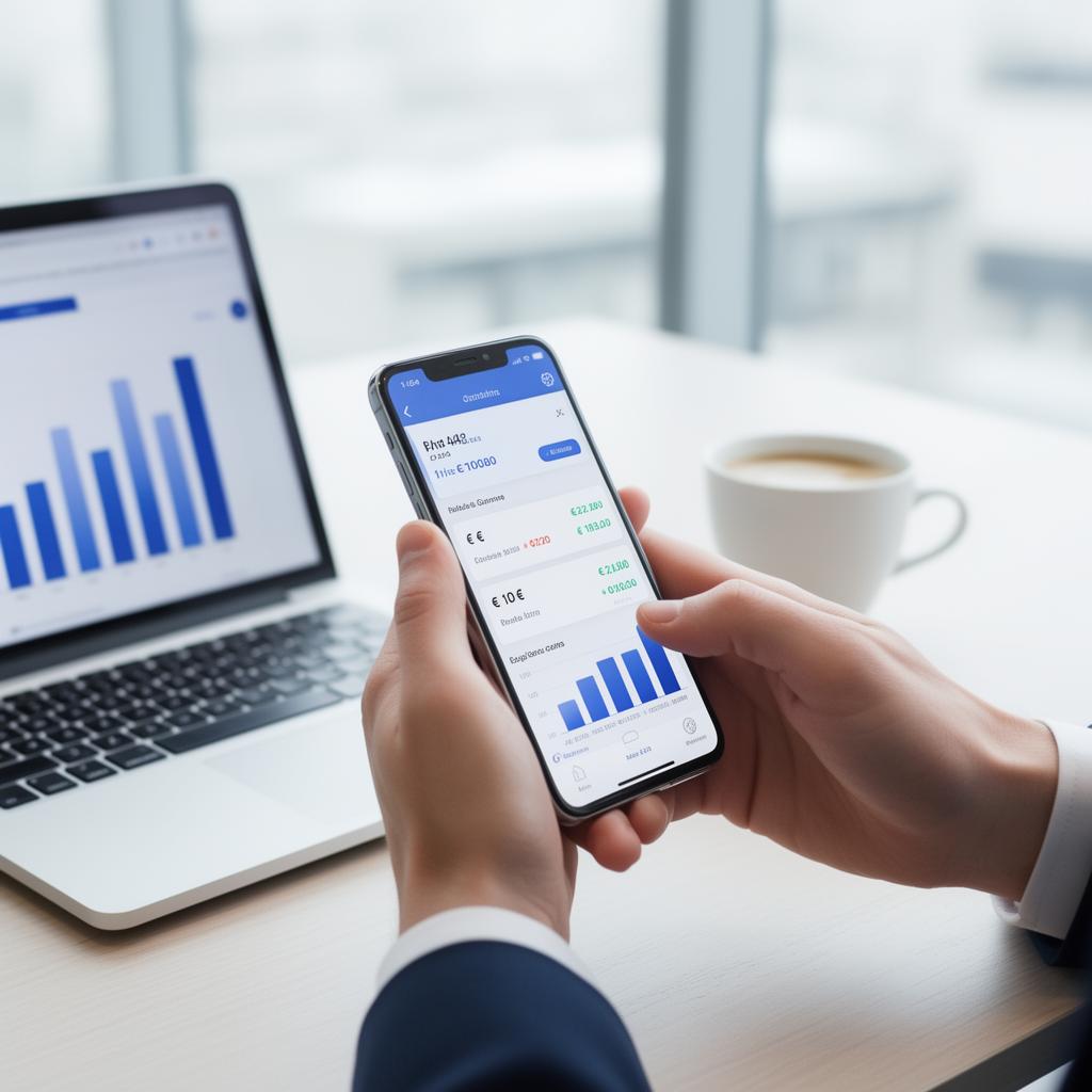 Banking-App mit Mieteingängen auf Smartphone
